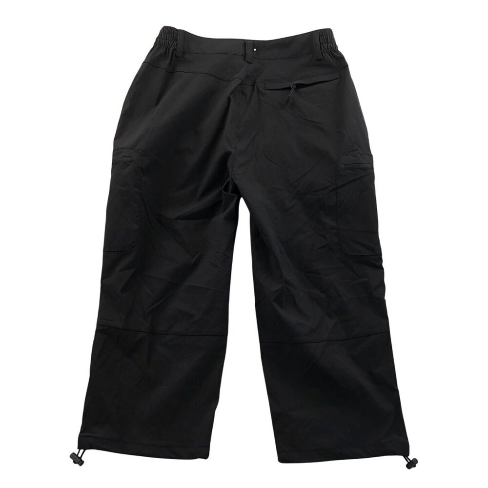 NWT Magco Msen Womens Cargo Pants Small Black Outdoors Capri Elastic Waist Casua - Picture 2 of 13